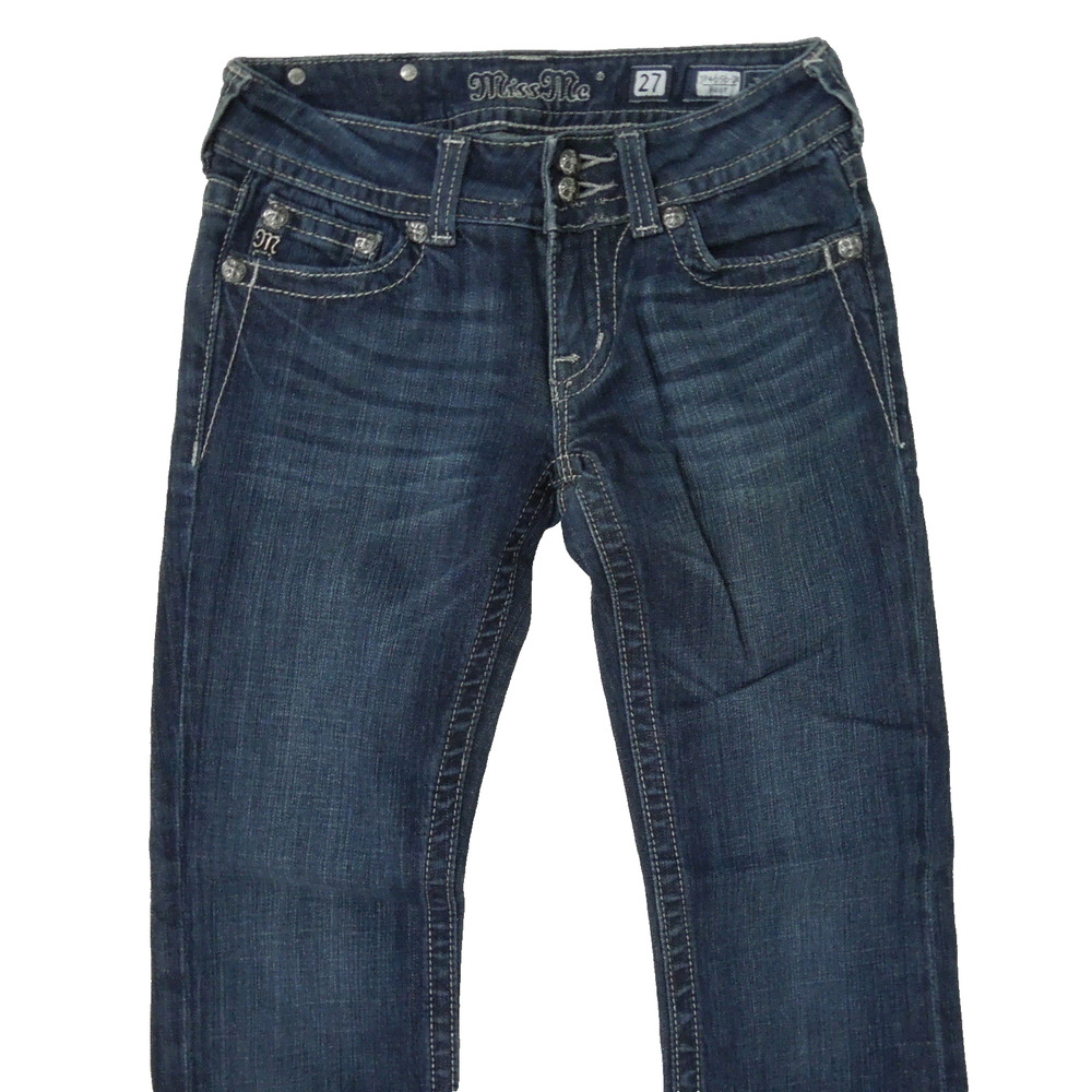 MISS ME Jeans 27 Womens Modelo Boot Cut Beads Embellished Pockets